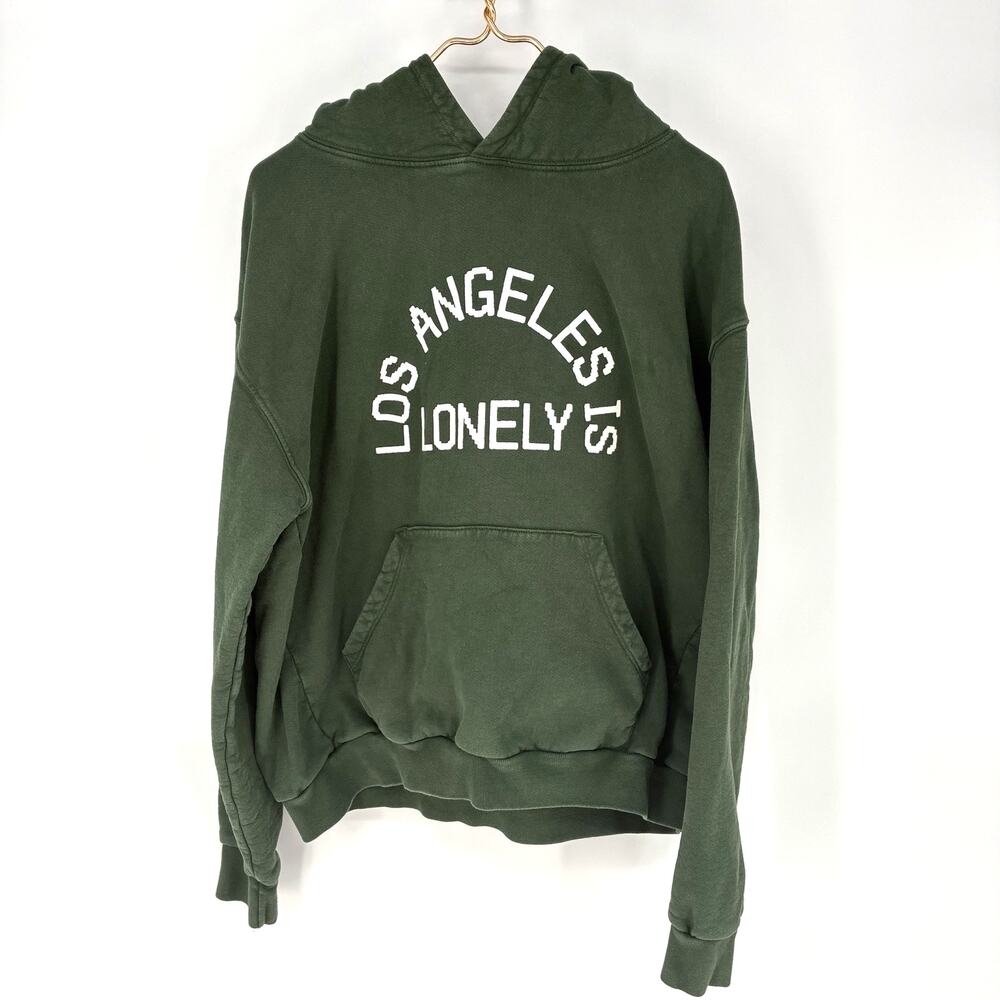 Lonely Ghost Los Angeles Is Lonely Hoodie Mens L Green Oversized Streetwear